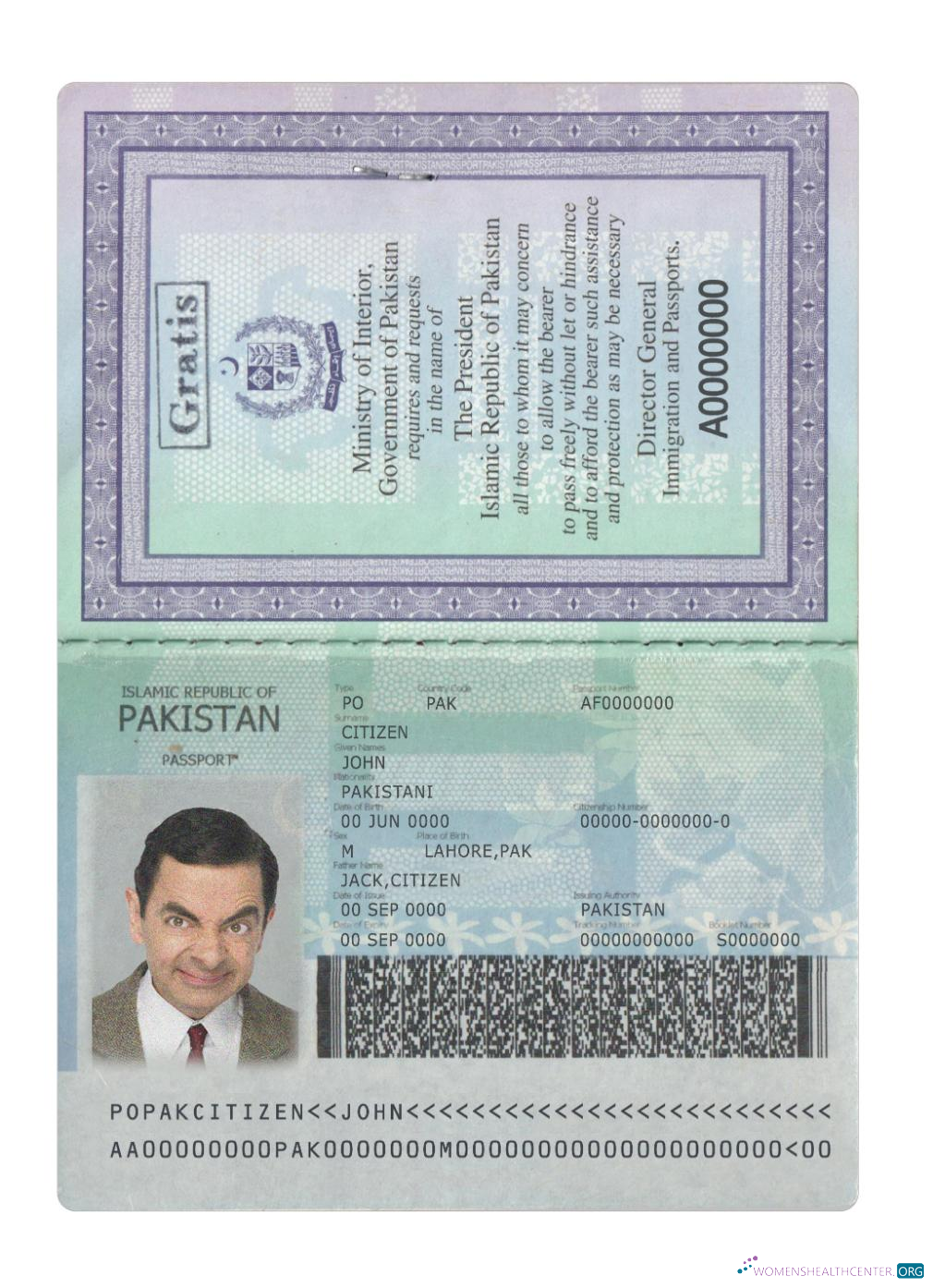 Download Pakistan new passport 2020 present Photoshop template